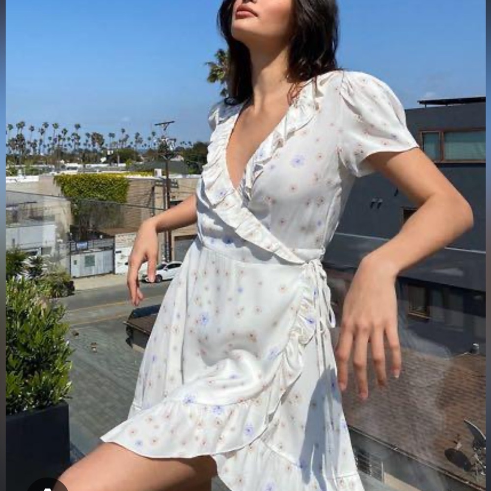Aritzia ruffle wrap dress